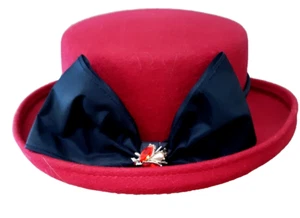 Vintage Tinatoo Bollman Doeskin Wolle rot Hut USA - Bild 1 von 9