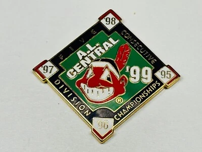 Cleveland Indians Lapel Hat Pin AL Central Division Champion 5 Consecutive 95-99 - Image 1 of 2