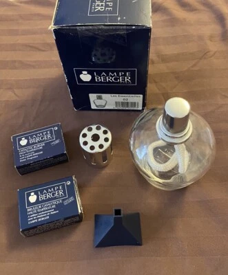 LAMPE BERGER PARIS CATALYTIC Oil Lamp Clear Glass With Box And Extra Wick  NOS - Image 1 of 4