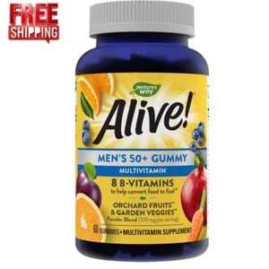 Nature’S Way Alive! Men’S 50+ Gummy Multivitamins, High Potency Formula, Support - Picture 1 of 2