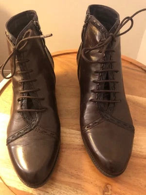 Spring Step Jaru Leather Ankle Boots Brown Sz 39 - Image 1 of 4