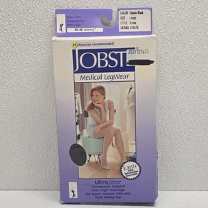 Jobst UltraSheer Knee High 30-40 mmHg Black Large - Closed Toe - Picture 1 of 11