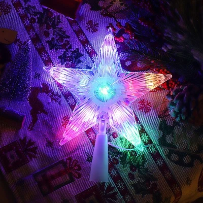 Christmas Tree Topper Star, RGB LED Lighted Star Tree Top w/Remote Control