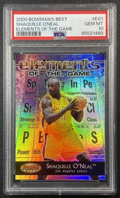 Shaquille O'Neal PSA 10 2000-01 BOWMAN'S BEST #EG1 ELEMENTOS DEL JUEGO LAKERS Foto 1 de 2