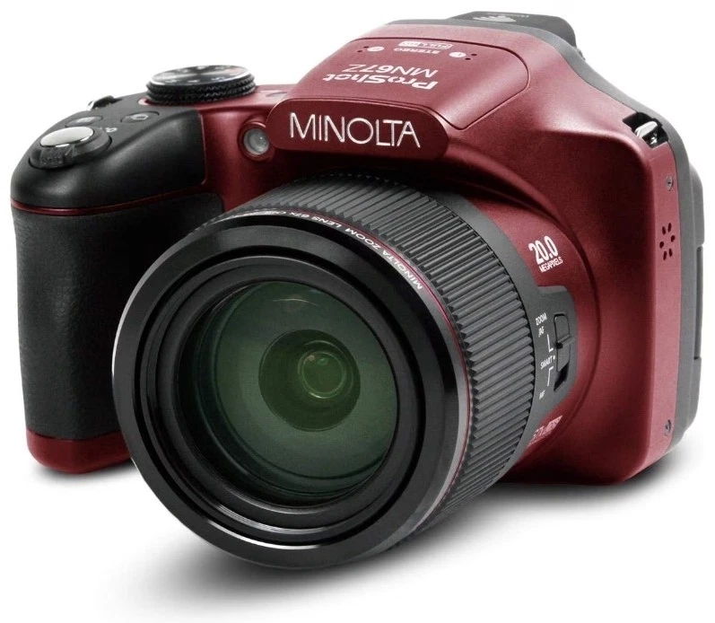 Minolta MN67Z 20MP / 1080p HD Bridge Digital Camera ONLY w/67x Optical Zoom Red  - Image 1 of 4