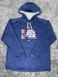 Majestic Colorado Springs Sky Sox Pullover Baseball Hoodie Size L Blue - Foto 1 di 9
