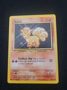 1999 Vintage WOTC Pokemon Base Set Vulpix #68/102 - NM - Picture 1 of 10