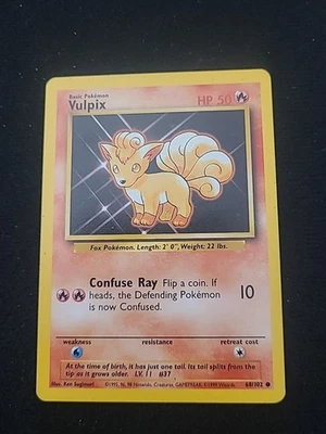 1999 Vintage WOTC Pokemon Base Set Vulpix #68/102 - NM - Image 1 of 4