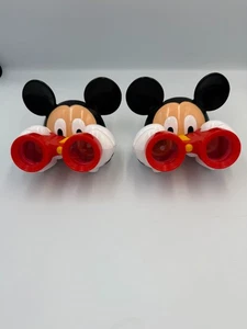 Vintage Disney Mickey Mouse Toy Binoculars Set of 2 HTF Rare Red Color - Picture 1 of 8