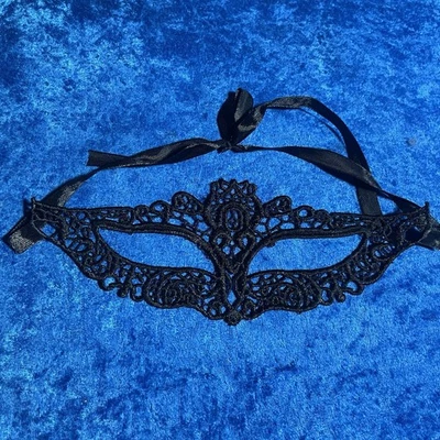 Sexy Masquerade Mask Cosplay Halloween Black Lace Eye Mask - Image 1 of 2
