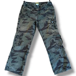 Z. Cavaricci Y2K Cotton Camo Print Cargo Military Pants Green Women's Size 10 - Picture 1 of 18