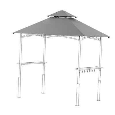  8 x 5 FEET Waterproof Grill Gazebo Canopy Replacement - Ultimate Sun Gray - Image 1 of 4