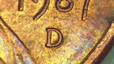 1987 D Lincoln Memorial Cent with a Repunched D/D Mint Mark (RPM-008) (A544) - Image 1 of 4