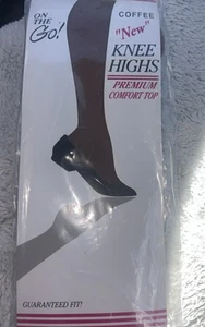 NEW On The Go! Knee Highs Premium Comfort Top, Coffee color, One Size - Picture 1 of 2