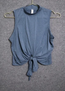 Lululemon Shirt Women 6 Blue Speck Tank Top Tie Up Athleisure Train Yoga NWOT - Picture 1 of 5