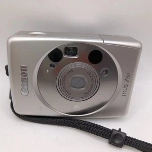 Vintage Canon IXUS Z50 APS analoge Kompaktkamera silber Point & Shoot Zoomblitz - Bild 1 von 9