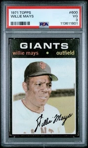 1971 Topps - Willie Mays #600 PSA 3 - Picture 1 of 3