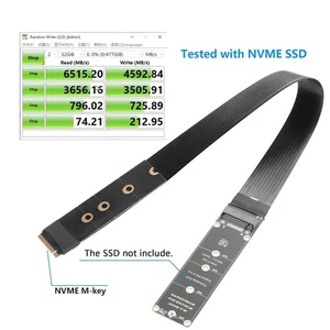 M.2 NVME Extension Cable 40cm PCIe 3.0/4.0 NGFF SSD Ribbon Flex Straight Out - Picture 1 of 5
