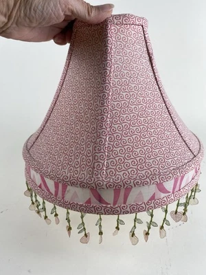 Bonita pantalla de lámpara de tela rosa campana tradicional modificada decorativa dulce Foto 1 de 4