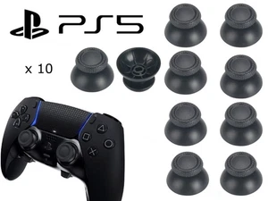 x 10 PS5 Playstation Controller Replacement Thumb Sticks Analog ThumbStick BLACK - Picture 1 of 4