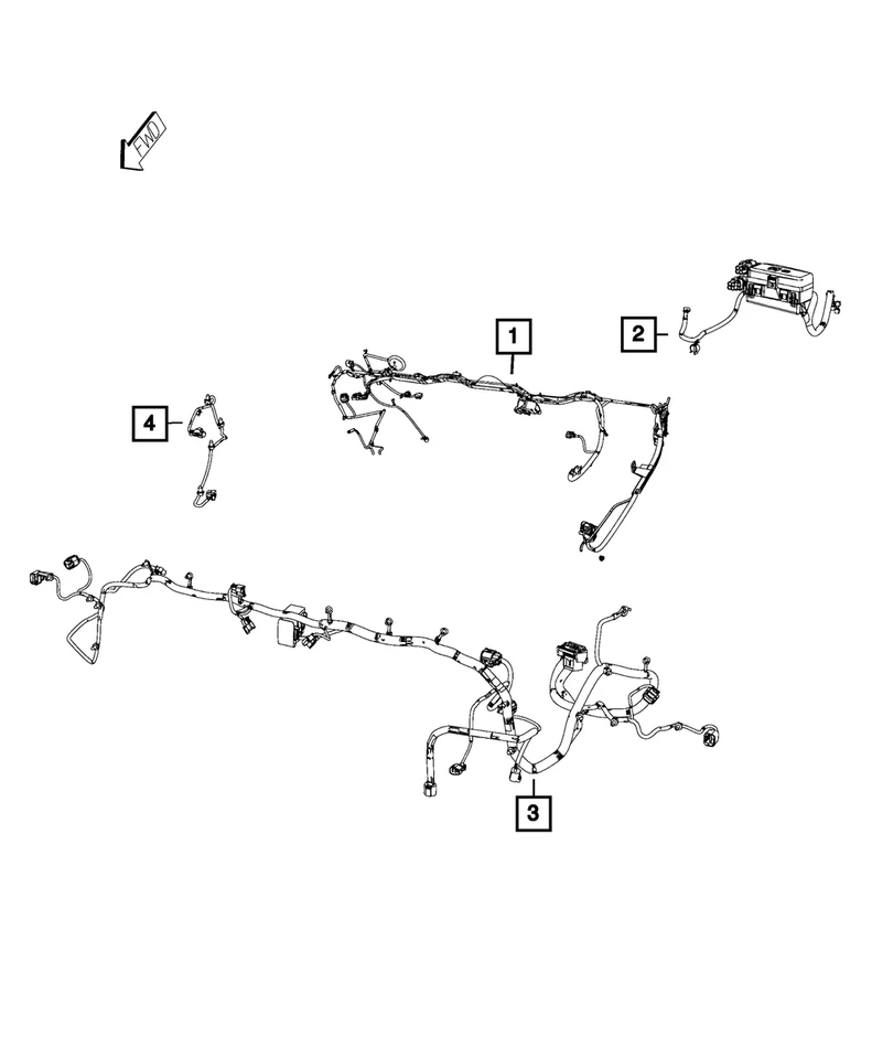 Genuine Mopar Front End Module Wiring 68209650AD - Image 1 of 1