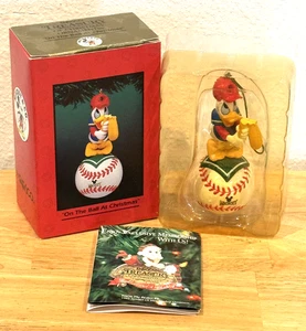Vintage 1992 Disney Enesco Donald Duck ON THE BALL AT CHRISTMAS Ornament - Picture 1 of 9