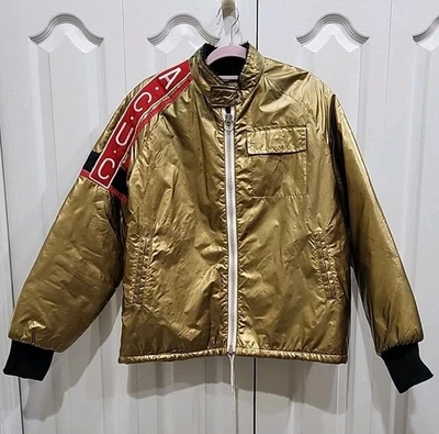 RARO Abrigo de Carreras Avon Sportswear Vintage Años 80 ÚNICO EN SU CLASE ACUC Parche CHAQUETA DISCOTECA DORADA Foto 1 de 4