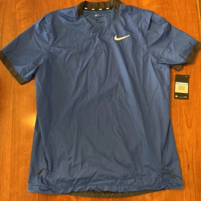 NEW Nike Dri-FIT Wind Jacket Blade Collar Snap Button Mens Medium $60 - Image 1 of 4