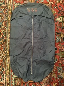 Vintage 60s 70s USC Trojans Garment Bag Navy Blue University Southern California - Picture 1 of 6