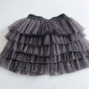 Zara Girls Leopard Print Tulle Layered Skirt - Size 6 - Picture 1 of 4