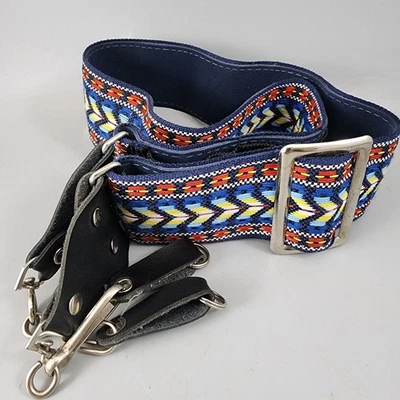 Woven SLR Camera Strap Blue Red Green Aztec Pattern 2" Wide - Image 1 of 4