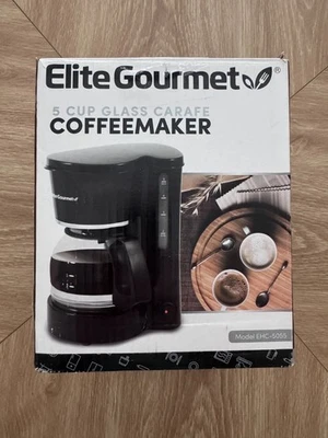 Elite Gourmet Cafetera Automática 5 Tazas Preparación y Goteo con Pausa N Servir Reusab Foto 1 de 2