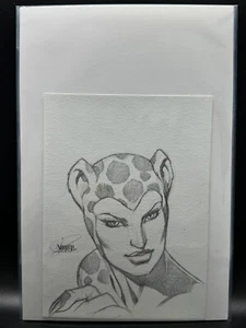 Jose Varese Original Pencil Sketch Head Shot Cheetah 1/1 - Picture 1 of 3