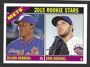 2015 Topps Heritage #67 Erik Goeddel RC / Dilson Herrera RC New York Mets - Picture 1 of 1