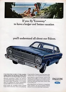 Ford Falcon 1966 cupé ""Fly Economy"" anuncio original impreso en color - Imagen 1 de 1