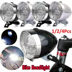 Faro proiettore anteriore retrò luce led bici bici d'epoca cromato classico - Foto 1 di 17