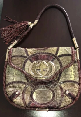 Gucci Britt GG Patchwork Croco/Python/Authentic Rare Unique Limited Edition - Image 1 of 4