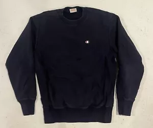 Vintage 80s Champion USA Reverse Weave Warm Up Navy Sweatshirt Mens Small - Picture 1 of 9
