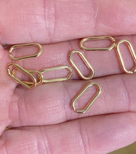 24 pcs  Large Light Gold Long Oval Rectangle Open Jump Rings 13mm x 7mm 17 Gauge - Picture 1 of 2