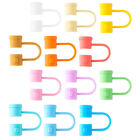 12PCS Rubber Straw Covers Silicone Reusable Straw Cap Silicone Straw Tip Covers