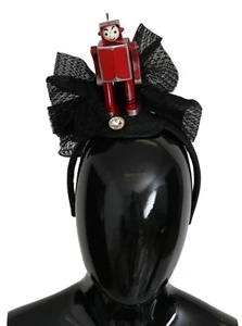 DOLCE & GABBANA Headband Tiara Red Black Robot Clear Crystal Diadem RRP $1900 - Picture 1 of 10