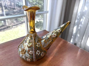 Jose Cire Royo Moser Antique Blown 1920 Hand Painted Art Glass Spain Pitcher - Picture 1 of 6