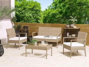 Rattan Gartenmöbel Rattanset Sitzgruppe Rattanlounge für Terrasse Balkon Garten - Bild 1 von 12