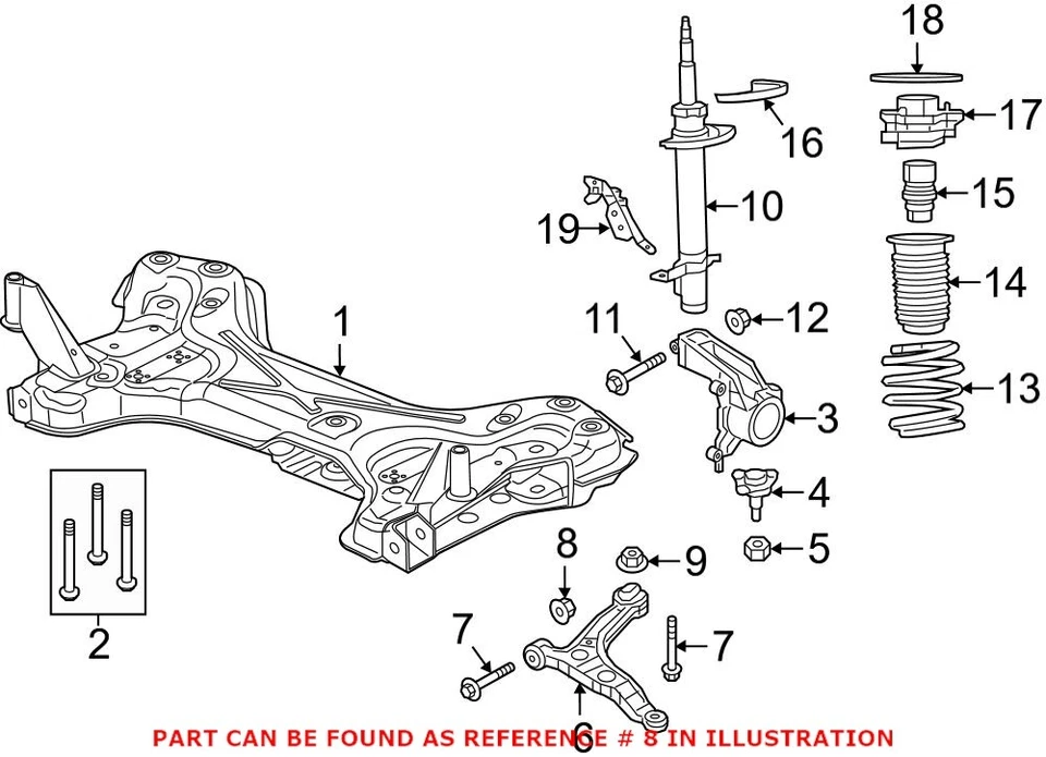 Tuerca de brazo de control de suspensión delantera Mopar original OEM para Ram ProMaster 1500 Foto 1 de 1