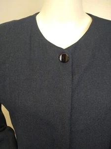 NWT Adolfo Size 16 Navy Blue Skirt Suit Blazer Lined Business Effortless Smart - Picture 1 of 18