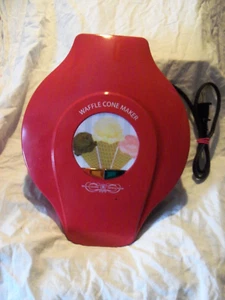 BELLA CUCINA RED WAFFLE CONE MAKER FOR ICE CREAM CONES - TESTED & WORKS - Picture 1 of 8