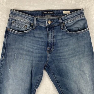 Mavi Jeans Mens 32x32 Blue Zach Straight Distressed Premium Dark Stretch Denim - Picture 1 of 14