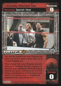 WWE: I Already Warned You (SS3) [Played] card type Reversals Raw Deal Wrestling  - Picture 1 of 1
