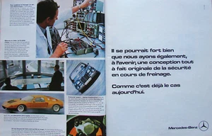 PUBLICITÉ DE PRESSE 1970 MERCEDES BENZ SÉCURITÉ EN COURS DE FREINAGE - Imagen 1 de 1