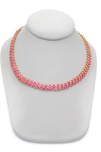Ross Simons Gold Plated Sterling Silver 925 Lab-Created Ruby Necklace 17" - Picture 1 of 10